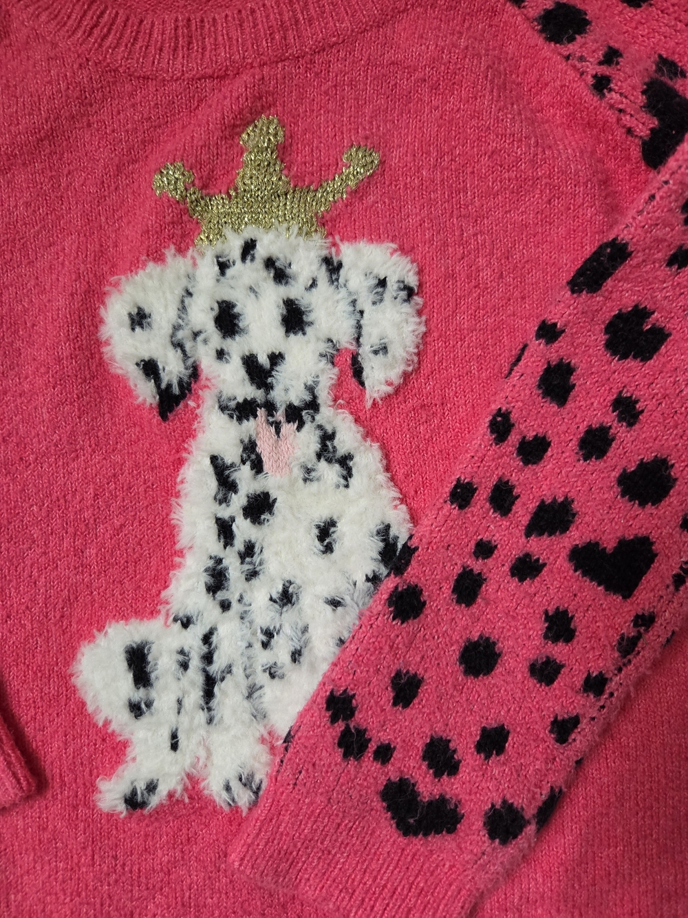 Tucker + Tate Hot Pink Dalmatian Crown Knit Sweater 3T - Picture 4 of 7